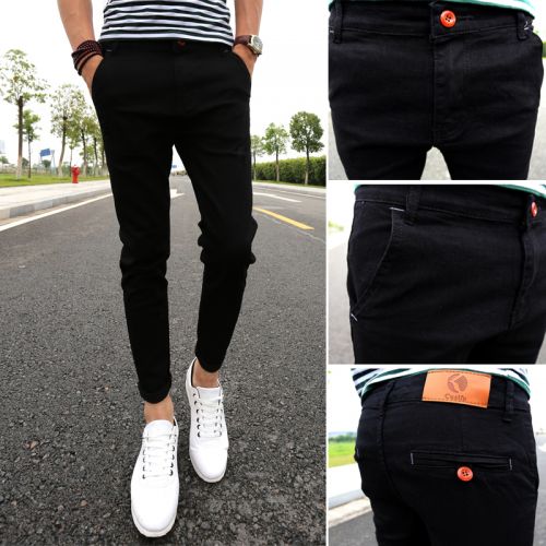 Jeans pour adolescent pieds Slim en coton été - Ref 1465274