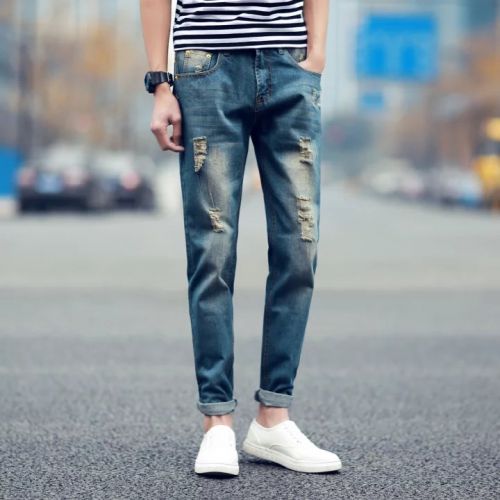 Jeans pour adolescent pieds Slim été - Ref 1465280