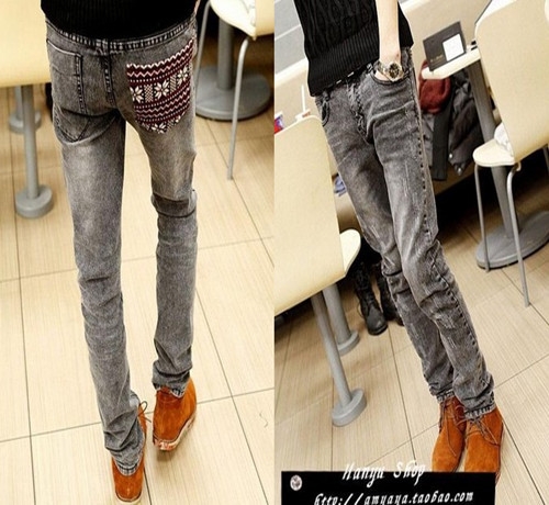 Jeans pour adolescent pieds Slim en coton - Ref 1465333