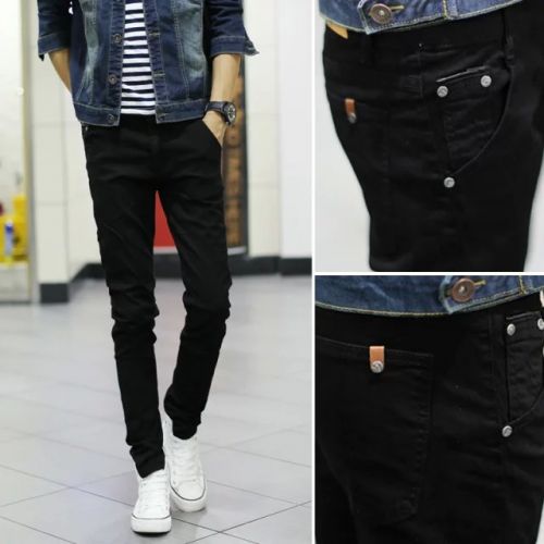 Jeans pour adolescent pieds Slim en coton automne - Ref 1465355