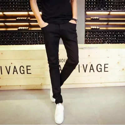 Jeans pour adolescent pieds Slim en coton Quatre saisons - Ref 1465392