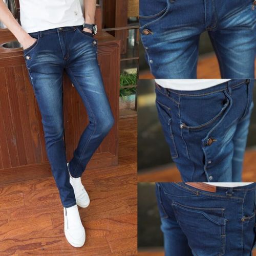Jeans pour adolescent pieds Slim en coton bio écologique automne - Ref 1465393