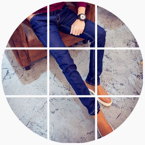 Jeans pour adolescent pieds Slim en coton Quatre saisons - Ref 1465394