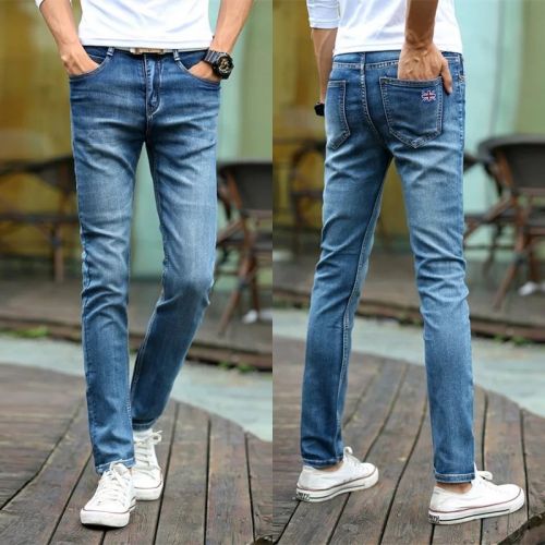 Jeans pour adolescent pieds Slim en coton automne - Ref 1465418