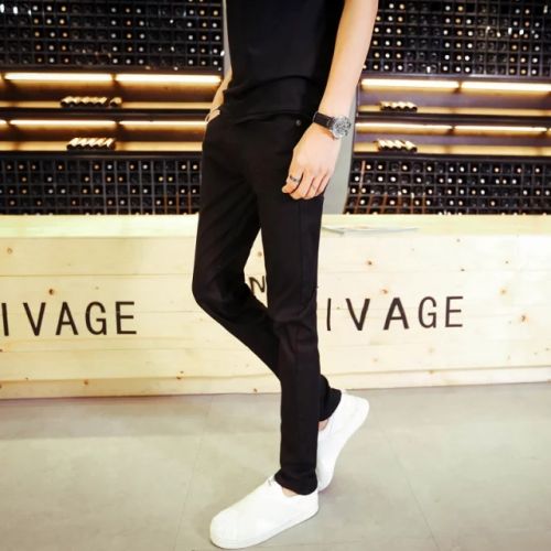 Jeans pour adolescent pieds Slim en coton Quatre saisons - Ref 1465425
