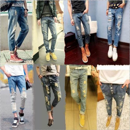 Jeans pour adolescent pieds Slim en coton printemps - Ref 1465455