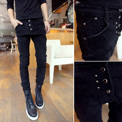 Jeans pour adolescent pieds Slim en coton automne - Ref 1465459