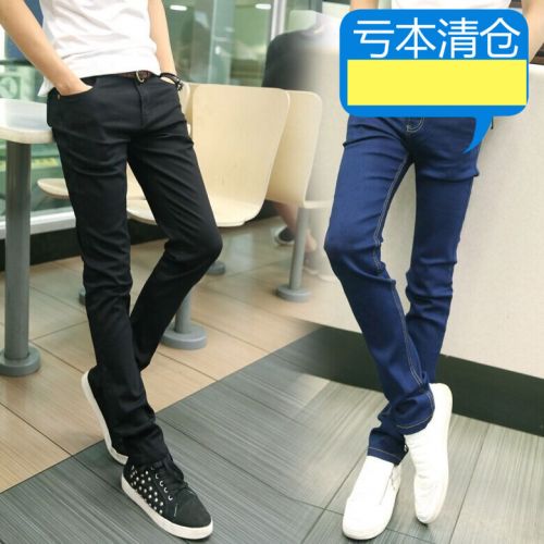 Jeans pour adolescent pieds Slim en coton été - Ref 1465464