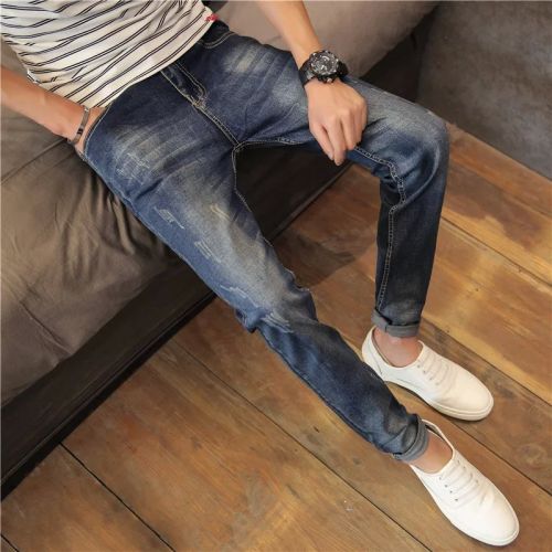 Jeans pour jeunesse pieds Slim en coton automne - Ref 1465481