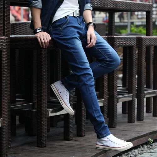 Jeans pour adolescent pieds Slim en coton Quatre saisons - Ref 1465483