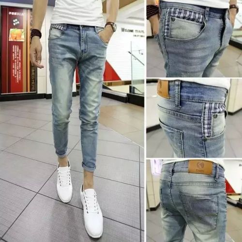 Jeans pour adolescent pieds Slim en coton bio écologique automne - Ref 1465499