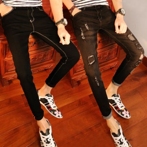 Jeans pour jeunesse pieds Slim en coton été - Ref 1465549
