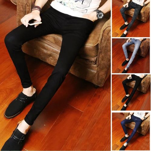 Jeans pour adolescent pieds Slim en coton été - Ref 1465557