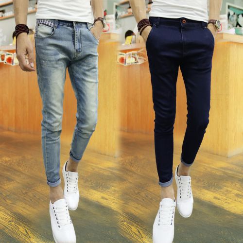 Jeans pour adolescent pieds Slim en coton Quatre saisons - Ref 1465564