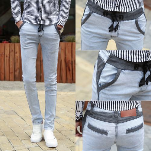 Jeans pour adolescent pieds Slim en coton Quatre saisons - Ref 1465571