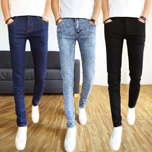 Jeans pour adolescent pieds Slim en coton printemps - Ref 1465575