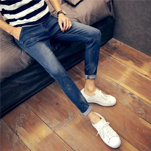 Jeans pour adolescent pieds Slim en coton automne - Ref 1465597