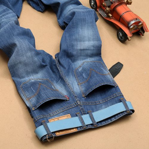 Jeans pour jeunesse coupe droite en coton été - Ref 1465614