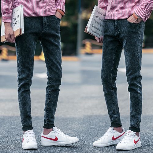 Jeans pour jeunesse pieds Slim en coton automne - Ref 1465615