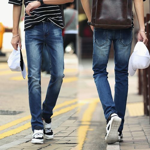 Jeans pour adolescent pieds Slim en coton Quatre saisons - Ref 1465624