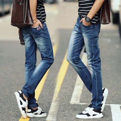 Jeans pour adolescent pieds Slim en coton Quatre saisons - Ref 1465626