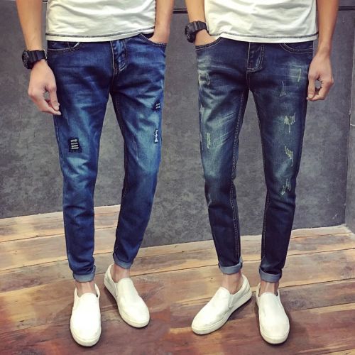 Jeans pour jeunesse pieds Slim en coton Quatre saisons - Ref 1465796