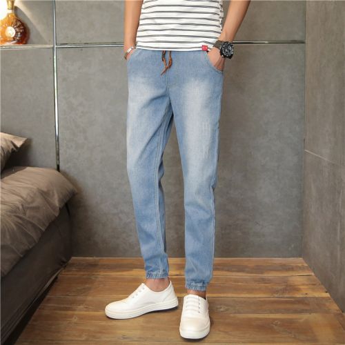 Jeans pour adolescent pieds Slim en coton été - Ref 1465833