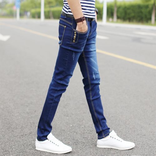 Jeans pour adolescent pieds Slim en coton Quatre saisons - Ref 1465917