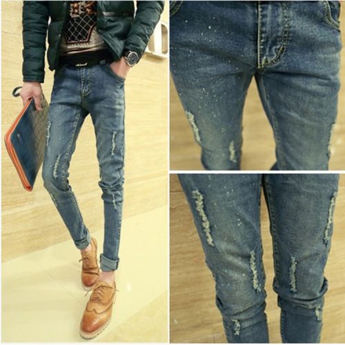 Jeans pour adolescent pieds Slim en coton printemps - Ref 1465919