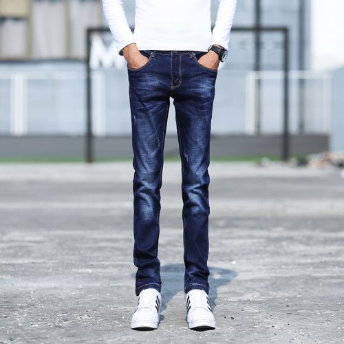 Jeans pour jeunesse pieds Slim en coton automne - Ref 1465955
