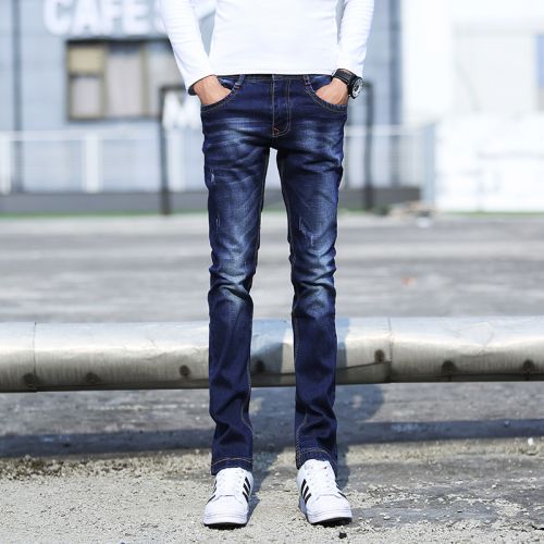 Jeans pour jeunesse pieds Slim en coton automne - Ref 1465957