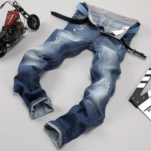 Jeans pour adolescent pieds Slim en coton été - Ref 1466090