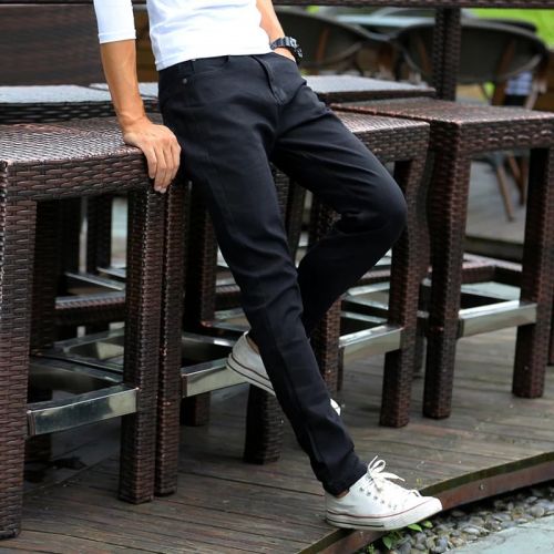 Jeans pour adolescent pieds Slim en coton automne - Ref 1466125