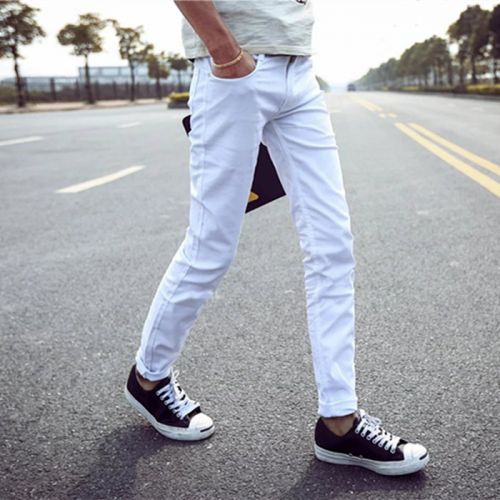 Jeans pour adolescent pieds Slim en coton automne - Ref 1466132