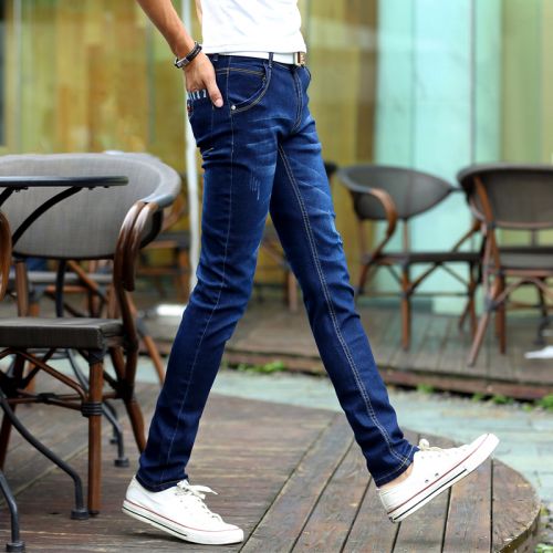 Jeans pour adolescent pieds Slim en coton Quatre saisons - Ref 1466228