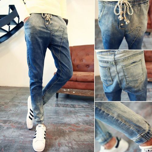 Jeans pour jeunesse pantalon bas entrejambe Croix en coton automne - Ref 1466231