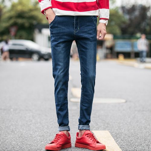 Jeans pour jeunesse pieds Slim SENLEIS en coton automne - Ref 1466321
