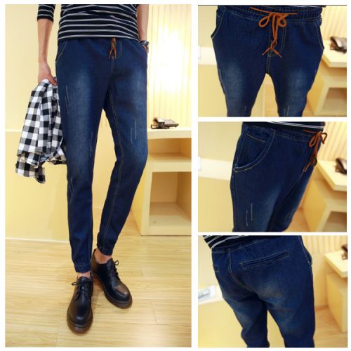 Jeans pour adolescent pieds Slim en coton été - Ref 1466322
