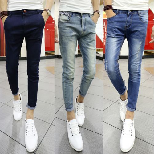 Jeans pour adolescent pieds Slim en coton été - Ref 1466328