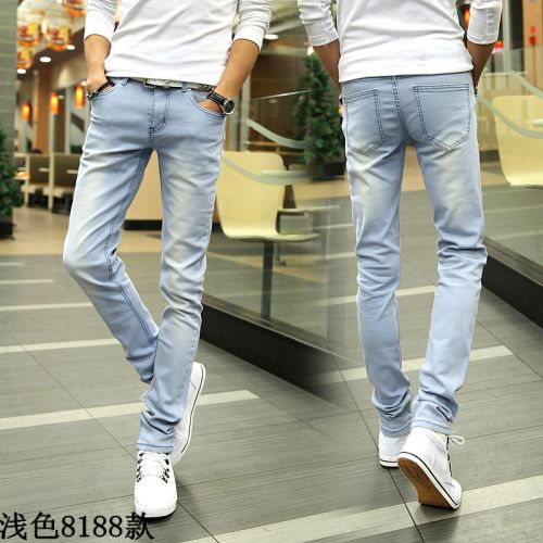 Jeans pour adolescent pieds Slim en coton été - Ref 1466337