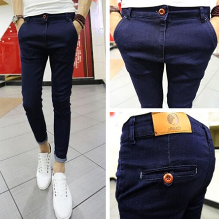 Jeans pour adolescent pieds Slim en coton été - Ref 1466345