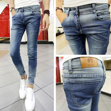 Jeans pour adolescent pieds Slim en coton été - Ref 1466369