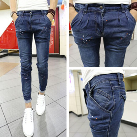Jeans pour adolescent pieds Slim en coton été - Ref 1466378
