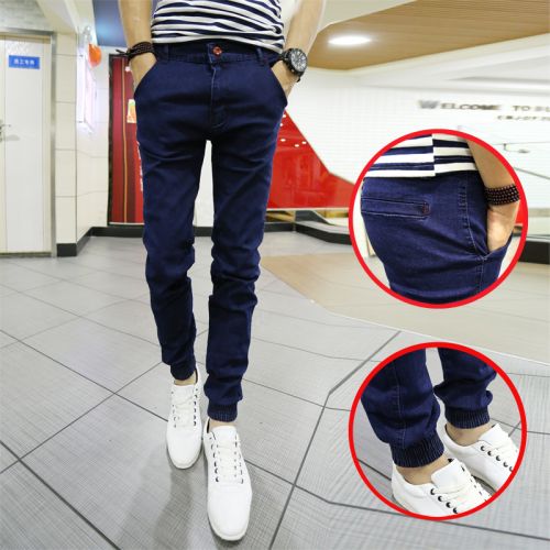 Jeans pour adolescent pieds Slim en coton été - Ref 1466400