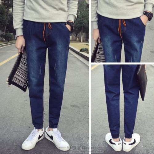 Jeans pour adolescent pieds Slim en coton Quatre saisons - Ref 1466404
