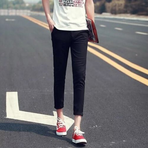 Jeans pour adolescent pieds Slim en coton été - Ref 1466425