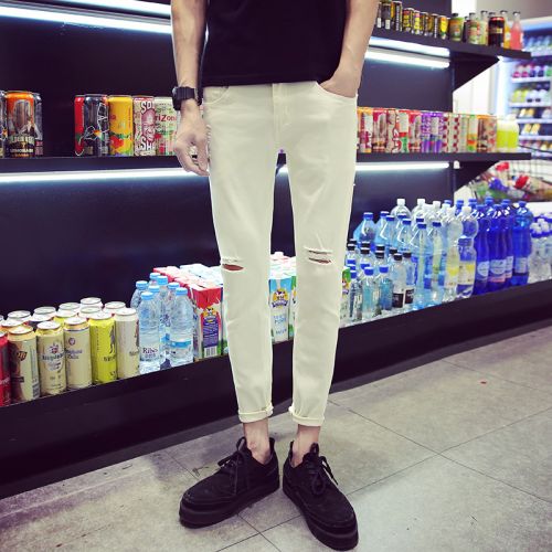 Jeans pour jeunesse pieds Slim Polyester printemps - Ref 1466444