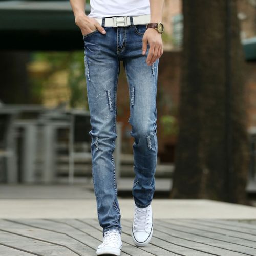 Jeans pour jeunesse pieds Slim SENLEIS en coton automne - Ref 1466506
