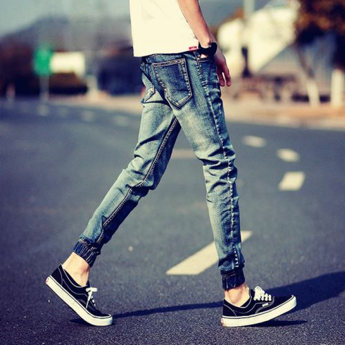 Jeans pour adolescent pieds Slim en coton hiver - Ref 1466555