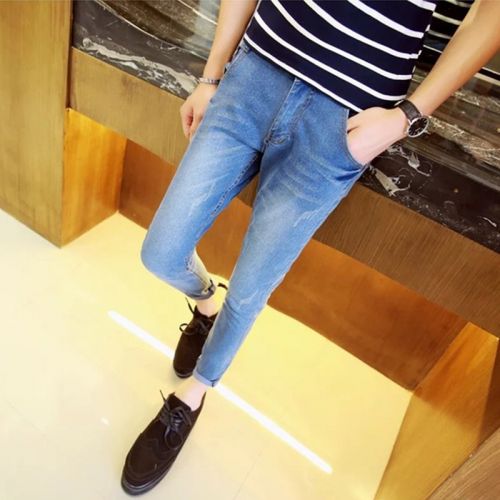 Jeans pour jeunesse pieds Slim en coton été - Ref 1466558